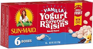 Sun-Maid Vanilla Yogurt Coated Raisins - (6 Pack) 1 oz Snack-Size Box - Yogurt Covered Dried Fruit for Lunches and Back To School Snacks