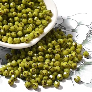 10g Bicone Glass Bicone Beads 4.5x3.5mm Small Faceted Bicone Glass Spacer Beads for DIY Jewelry Making Bracelet Necklace Earrings Golden Rod 142