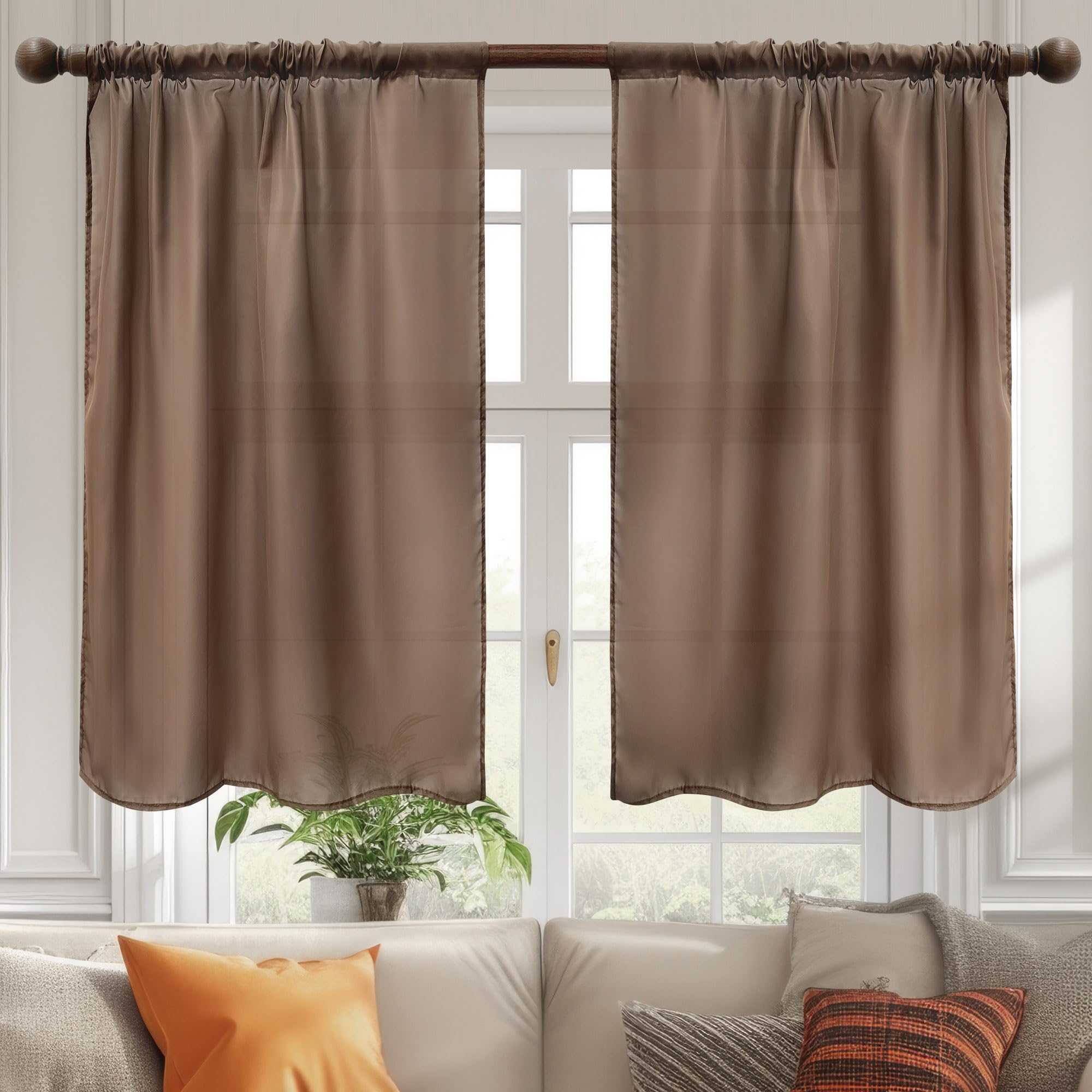 Sheer Curtains - Lightweight Transparent Voile & Tulle Curtains, Window Treatmen