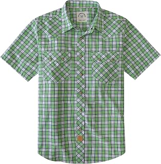 Dubinik® Pearl Snap Western Shirt for Men Short Sleeve 2 Sawtooth Pocket