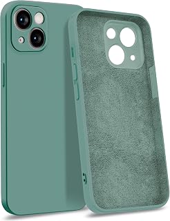 MyGadget Case for iPhone 13 [ Quadruple Protection ] - Silicone Case with Microfibre Interior - Case Blue Petrol