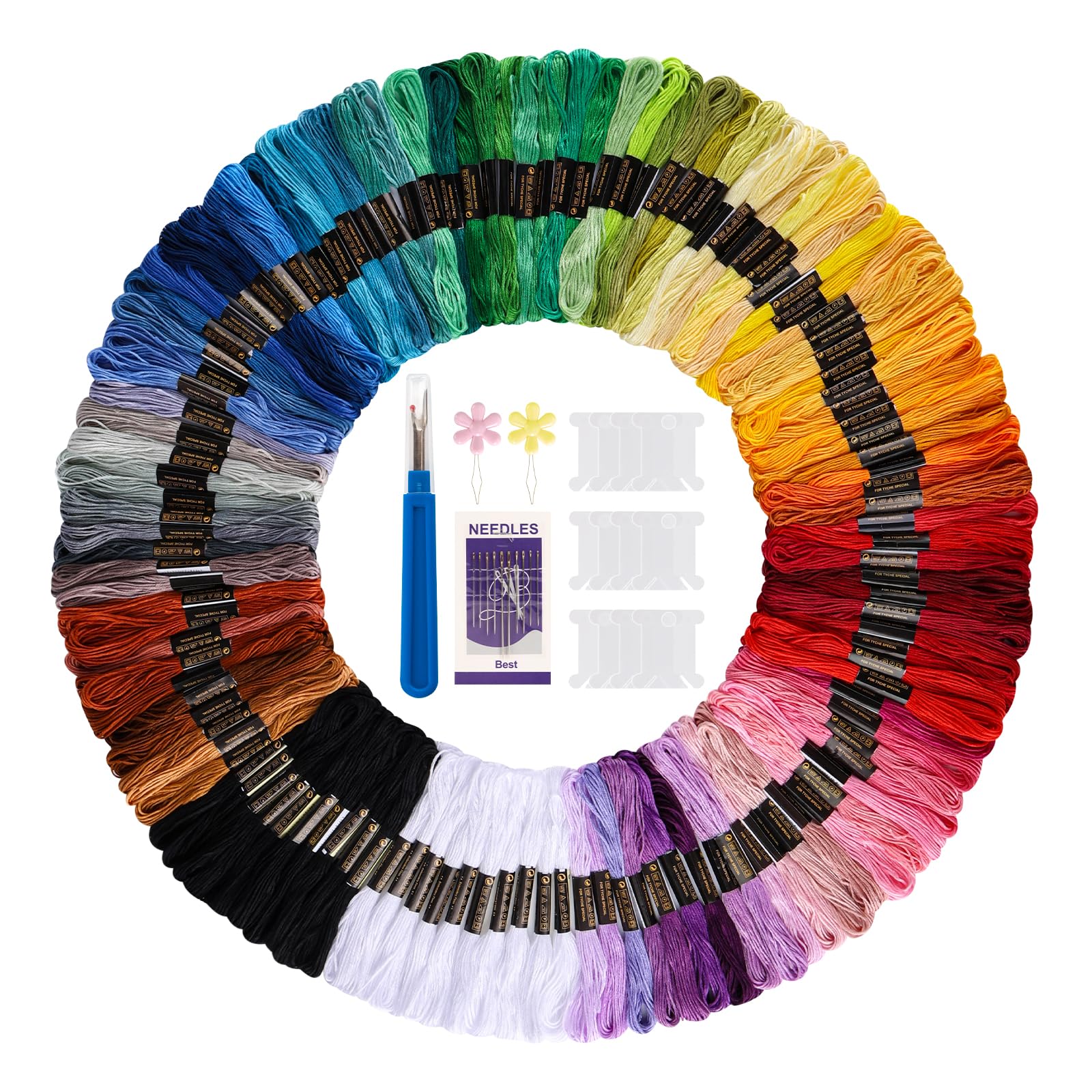 Ceecysaa 120 Skeins Embroidery Floss, Cross Stitch, Friendship Bracelets