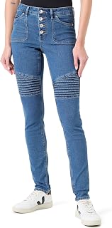 ONLY Onlhush Mid Waist Sk Poc Biker PIM DNM Women's Mid-Waist Jeans