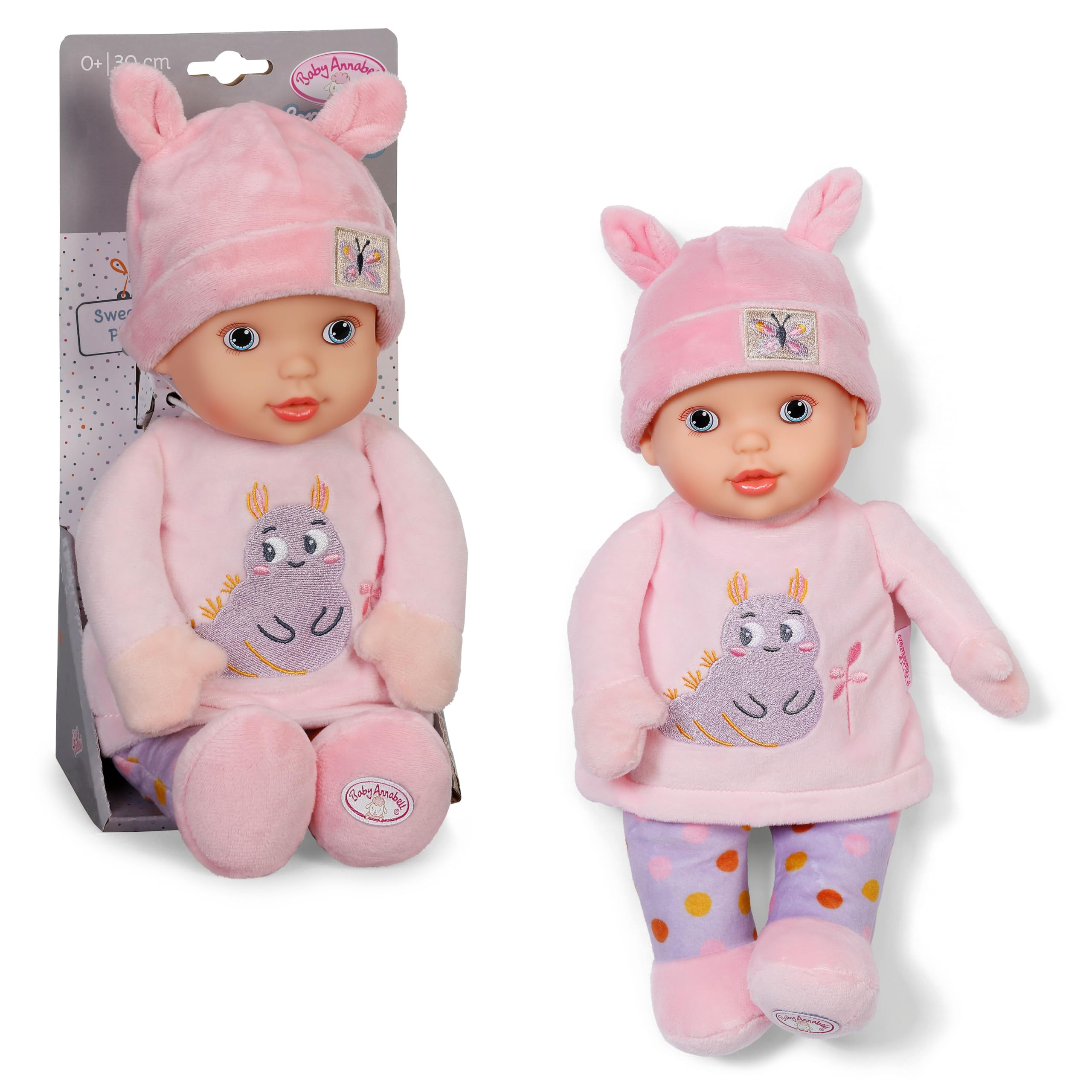Baby Annabell for babies 30cm Sweetie Pink soft body doll with rattle- Suitable 