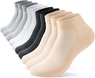 TIBISI Trainer Socks 10 Pairs, Cotton Ankle Socks Breathable Low Cut Running Socks White Black Sports Athletic Everyday Sock for Men Women
