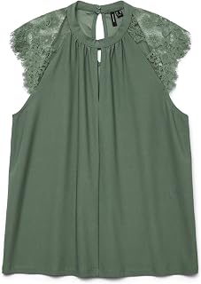 VERO MODA Women's Vmmilla Sl Lace Tee Ga Noos T-Shirt