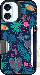 Scooch for iPhone 16 Wallet Case Card Holder, Moneymate, Tropical Leaves