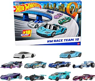 Hot Wheels 10-Pack of Toy Race Cars (Styles May Vary) | Set of 10 1:64 Scale Vehicles,Includes Hot Wheels Originals & Officially Licensed Car​​s (Amazon Exclusive)