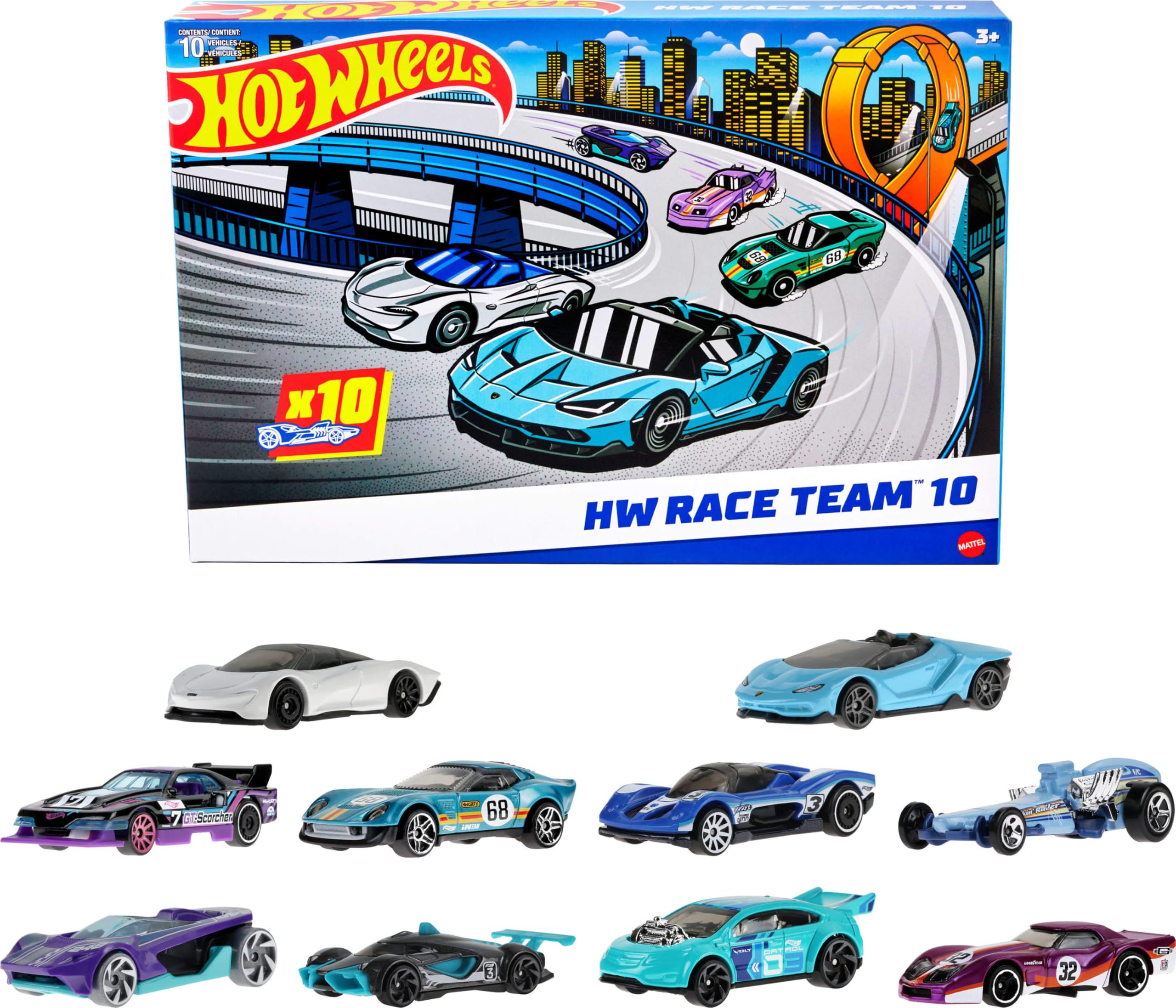 Hot Wheels 10-Pack of Toy Race Cars (Styles May Vary) | Set of 10 1:64 Scale Veh