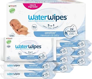 WaterWipes Sensitive Skin + Newborn & Baby Wipes, 9 Packs