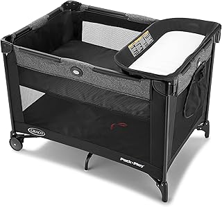 Graco Simple Solutions Pack 'n Play Playard, Cam | 4 Modes: Full-Size & Infant Bassinet with Canopy, Diaper Changer, Toddler Playard; Easy Compact Fold, Travel-Ready
