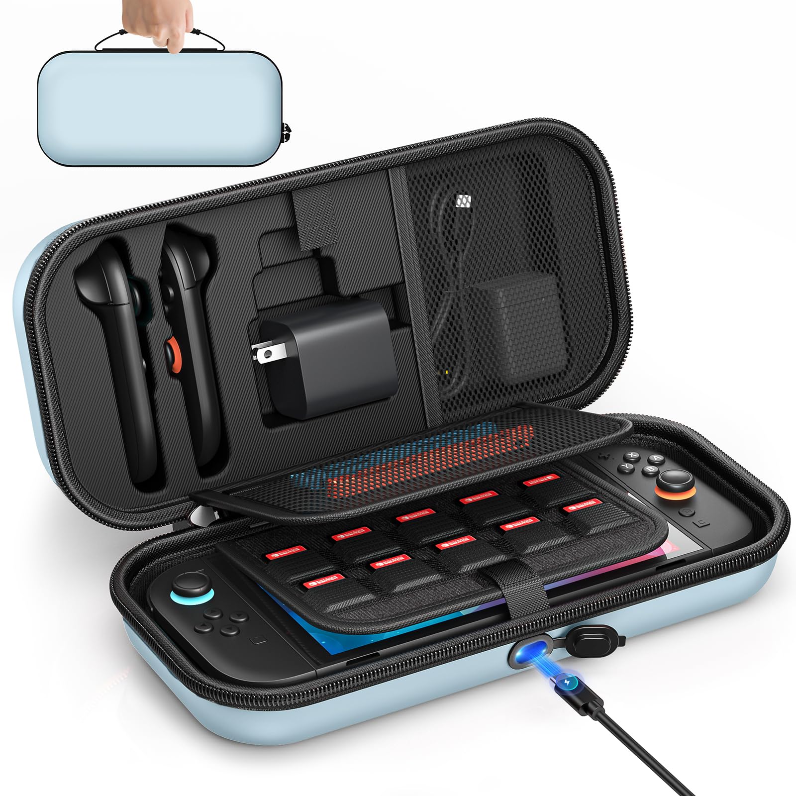 Auarte Switch Case for Switch 2 Console (2025)/OLED, [Charge Inside] Design | Po