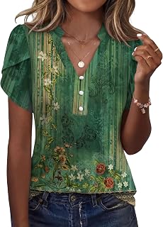 Rapbin Blusas de manga pétalo para mujer, cuello en V, para primavera, verano, negocios, trabajo, moda 2026