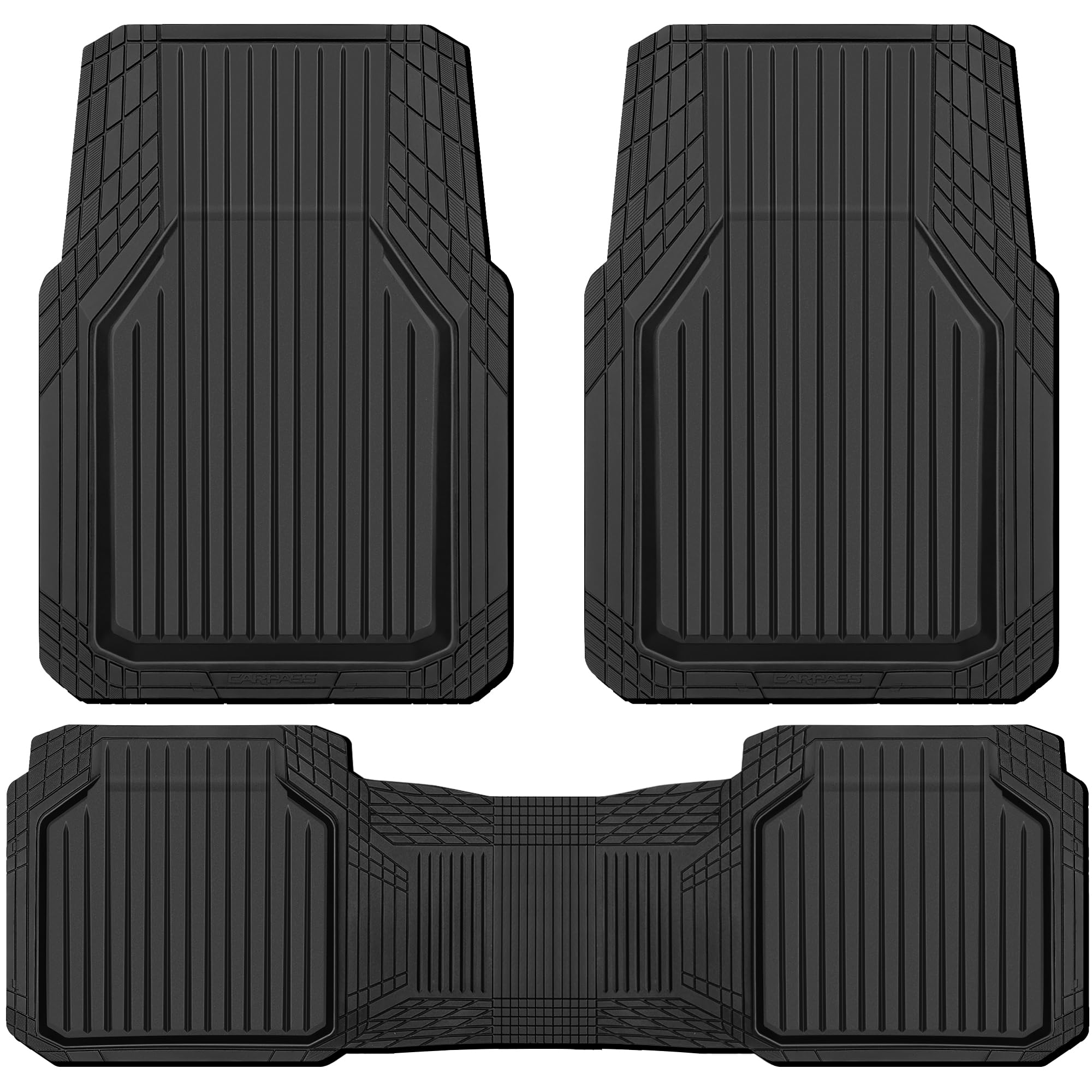 CAR PASS Heavy Duty Rubber Floor Mats for Car, Waterproof All Weather Car Floor 