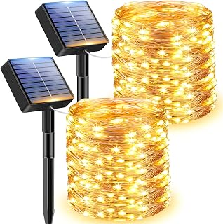 litogo 2 Pack Solar Fairy Lights Outdoor, Total 80FT/24M 240LED Solar Garden Light 8 Mode Copper Wire Decorative String Lights for Patio, Trees, Party
