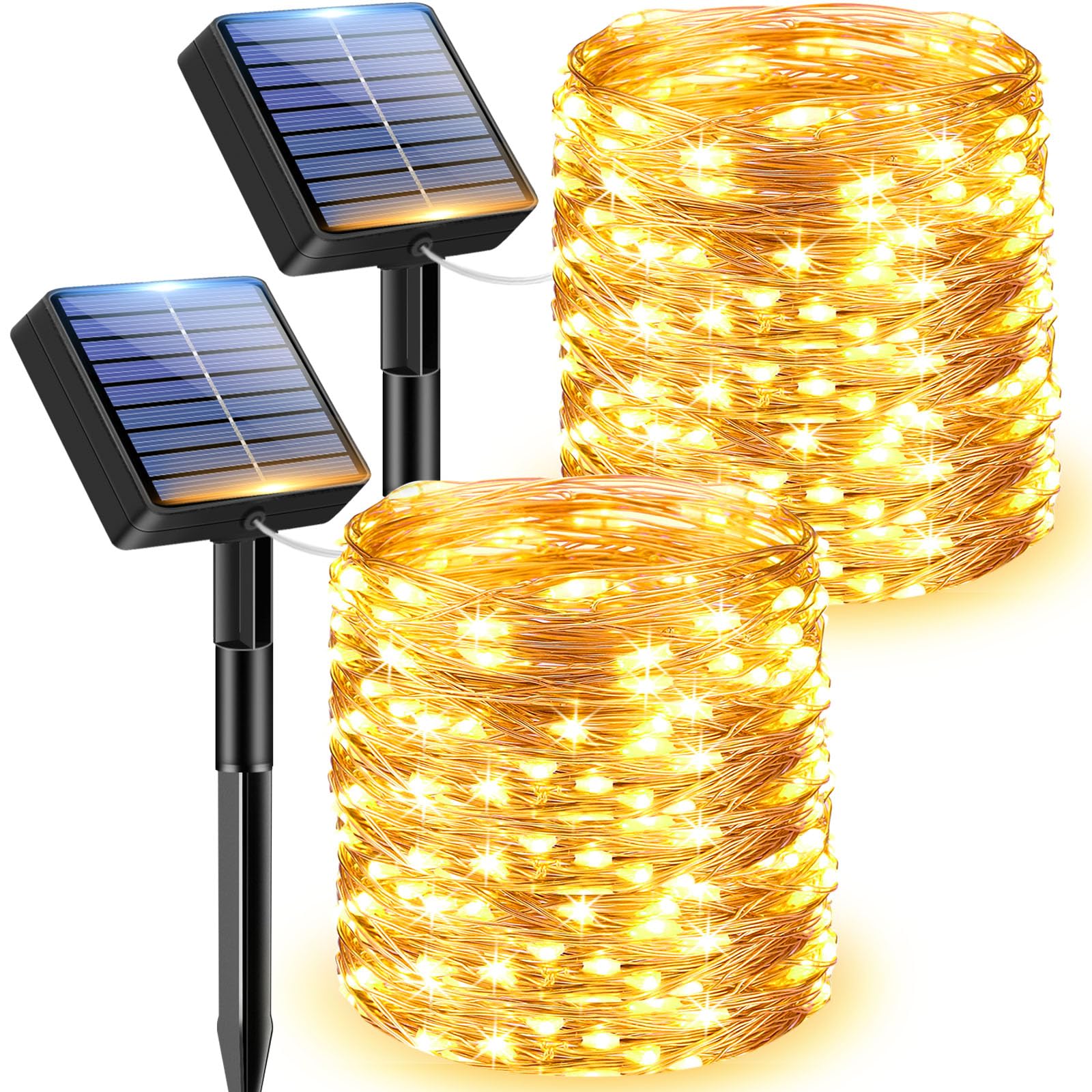 litogo 2 Pack Solar Fairy Lights Outdoor, Total 80FT/24M 240LED Solar Garden Lig