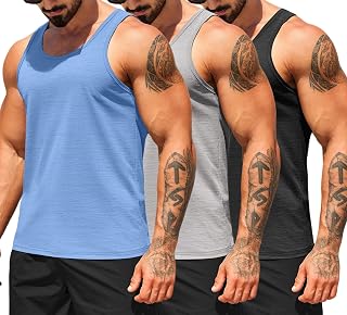 COOFANDY Camisetas sin mangas de entrenamiento para hombre, ajuste seco, sin mangas, para correr, gimnasio, culturismo muscular