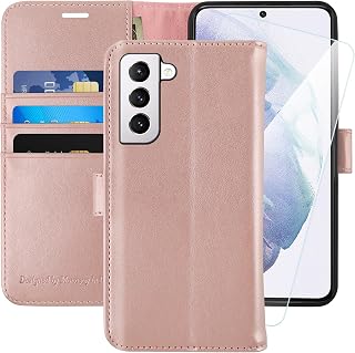 MONASAY Wallet Case for Samsung S22 with 3 Card Holders - Rosegold