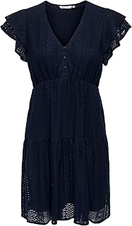 ONLY Onlhelena Lace Capsl Dress Wvn Noos Daily Dress V-Neck Short Sleeve for Women
