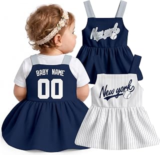 KREDE Baby Girl Clothes Custom Baby Strap Dress with Number Name for Baby Girl Gifts