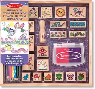 Melissa & Doug Stamp-a-Scene-Fairy Garden | Arts & Crafts | Age 4+ | Gift for Boy or Girl