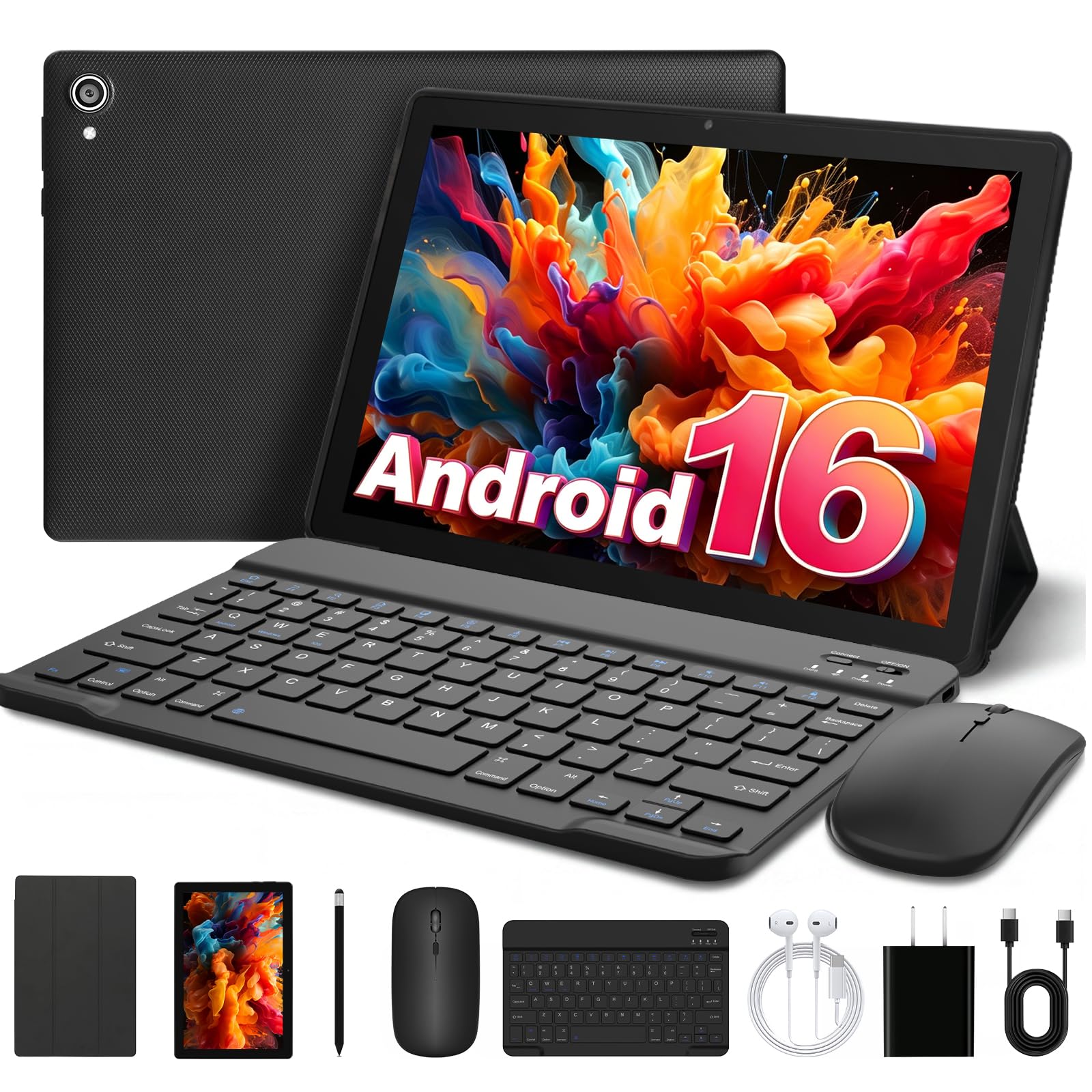 Whitedeer Android 16 Tablet 10 inch, 24GB RAM 1TB TF Android Tablet with Face Un