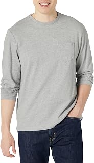 Amazon Essentials Men's Regular-Fit Crewneck Long-Sleeve T-Shirt, Casual Cotton Jersey