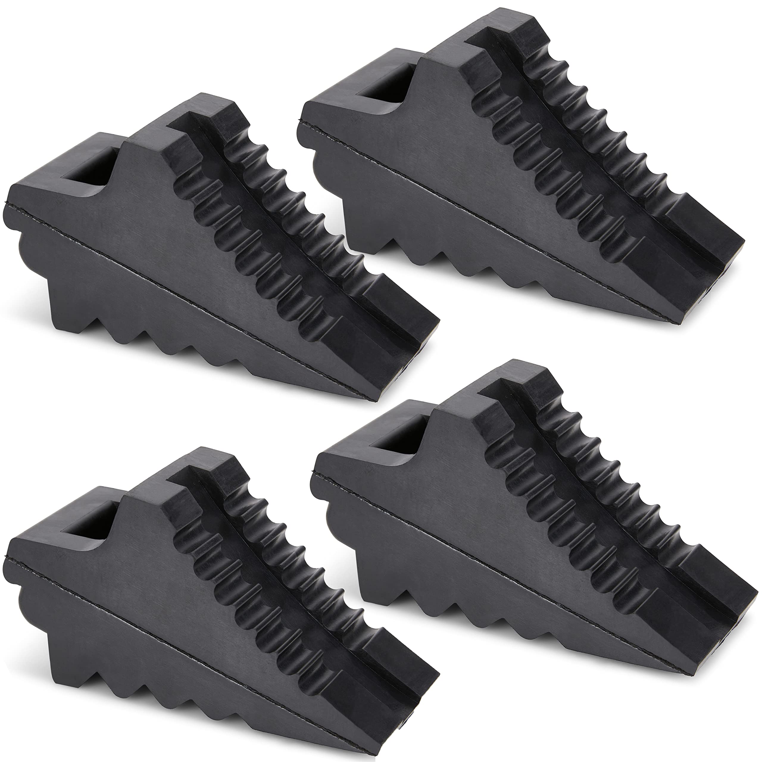 Wheel Chocks for Cars, RVs, Trucks, Trailers, and Vehicles G.V.W. up to 8T, 4 Pa