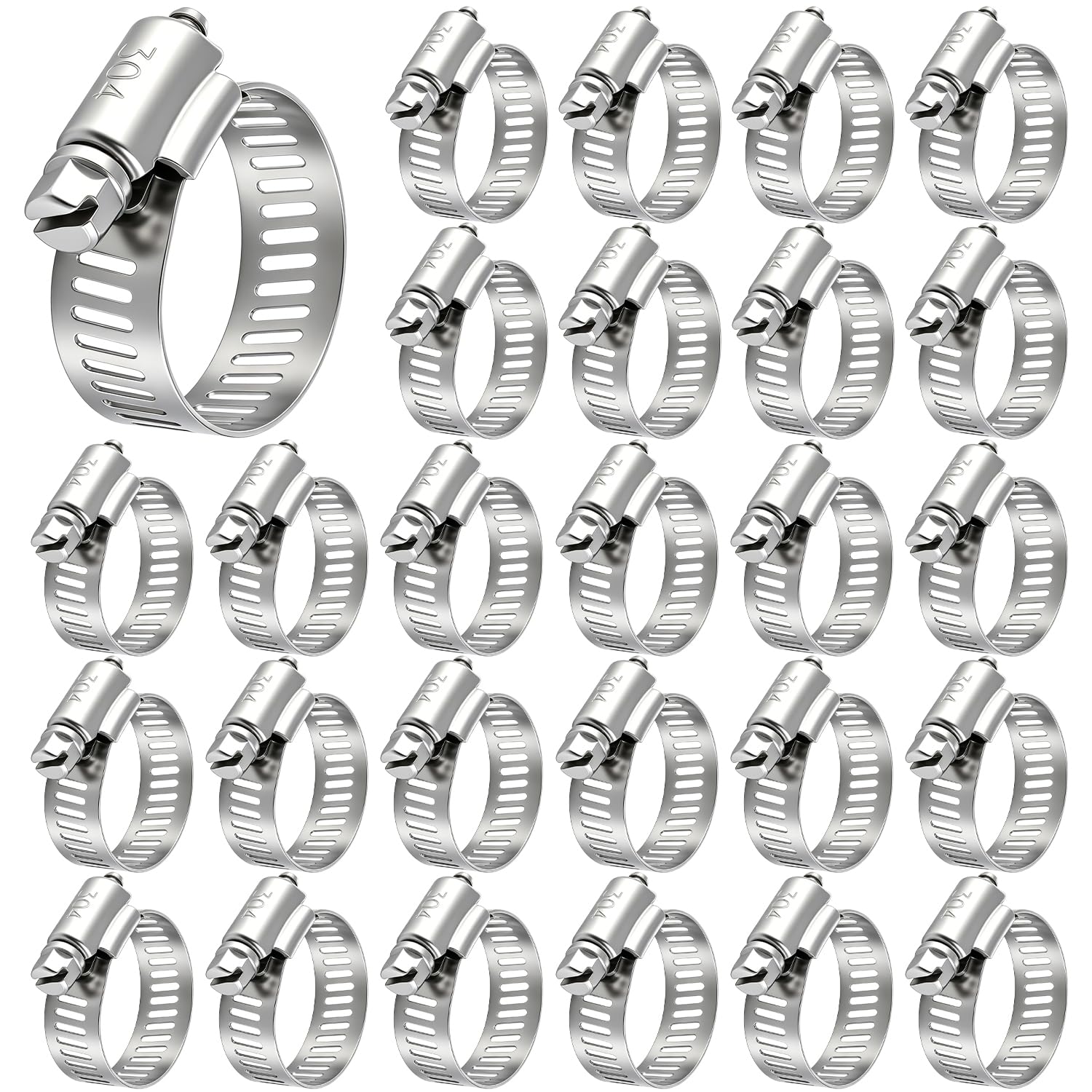 50 Pcs Stainless Steel Hose Clamps 5/8 Inch to 1-1/16 Inch(14-27mm) 304 Stainles