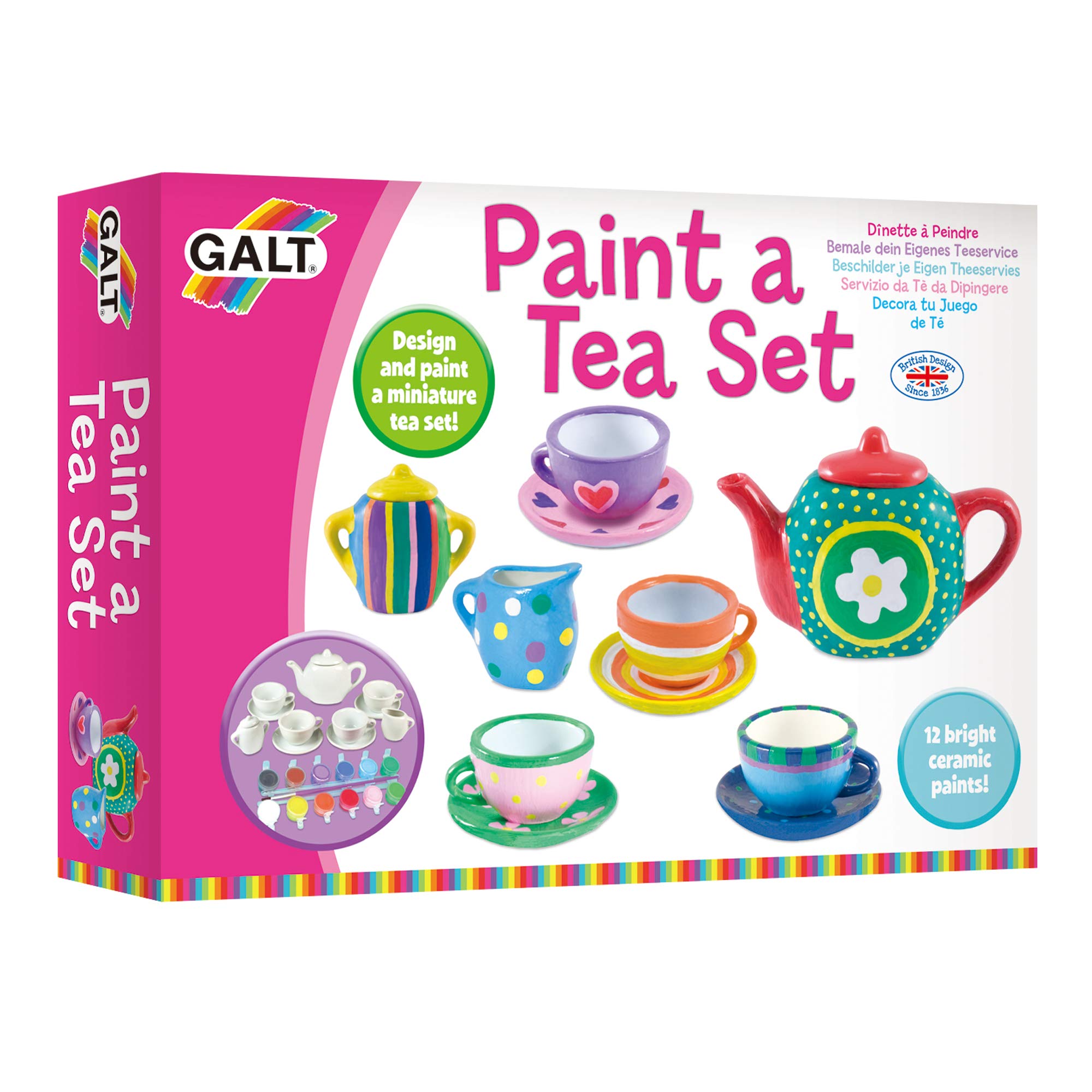Galt Paint a Tea Set – 11 Piece Mini Tea Party Set, Ages 5 Years Plus | Kids Cra