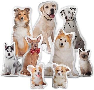 Easycosy Custom Photo Pillow, Personalized Pet Pillow Shaped Like Dog Cat, Customized Stuffed Animal Picture Pillow, Pet Memorial Gifts for Her Him Birthday Gifts for Pet Lovers-20 Inches