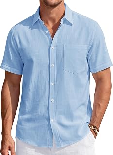 J.VER Men's Long Sleeve Mandarin Collar T-Shirt with Pockets Solid Color