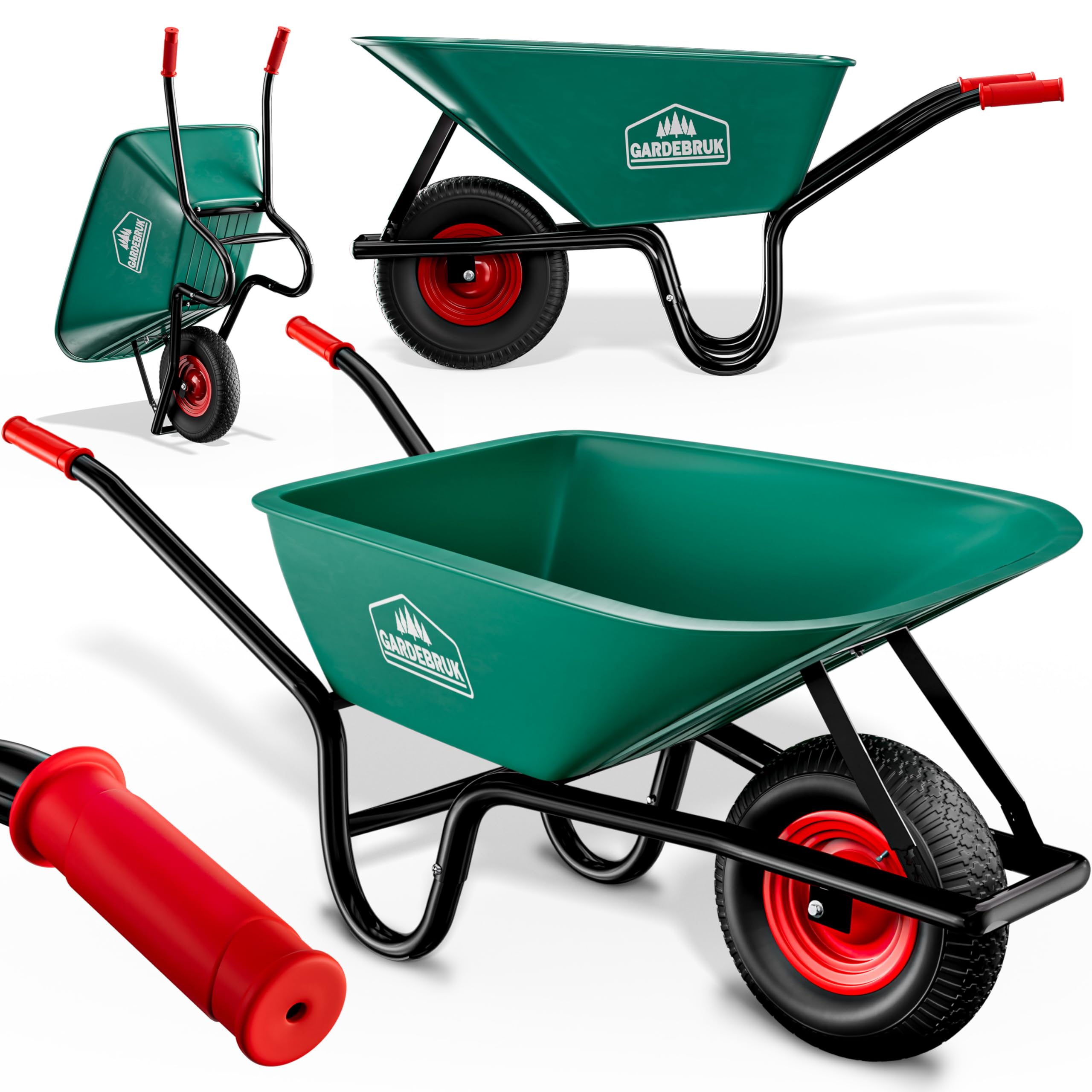 GARDEBRUK® Heavy Duty Garden Wheelbarrow, 250KG 100L | Builders Wheelbarrow, Gar