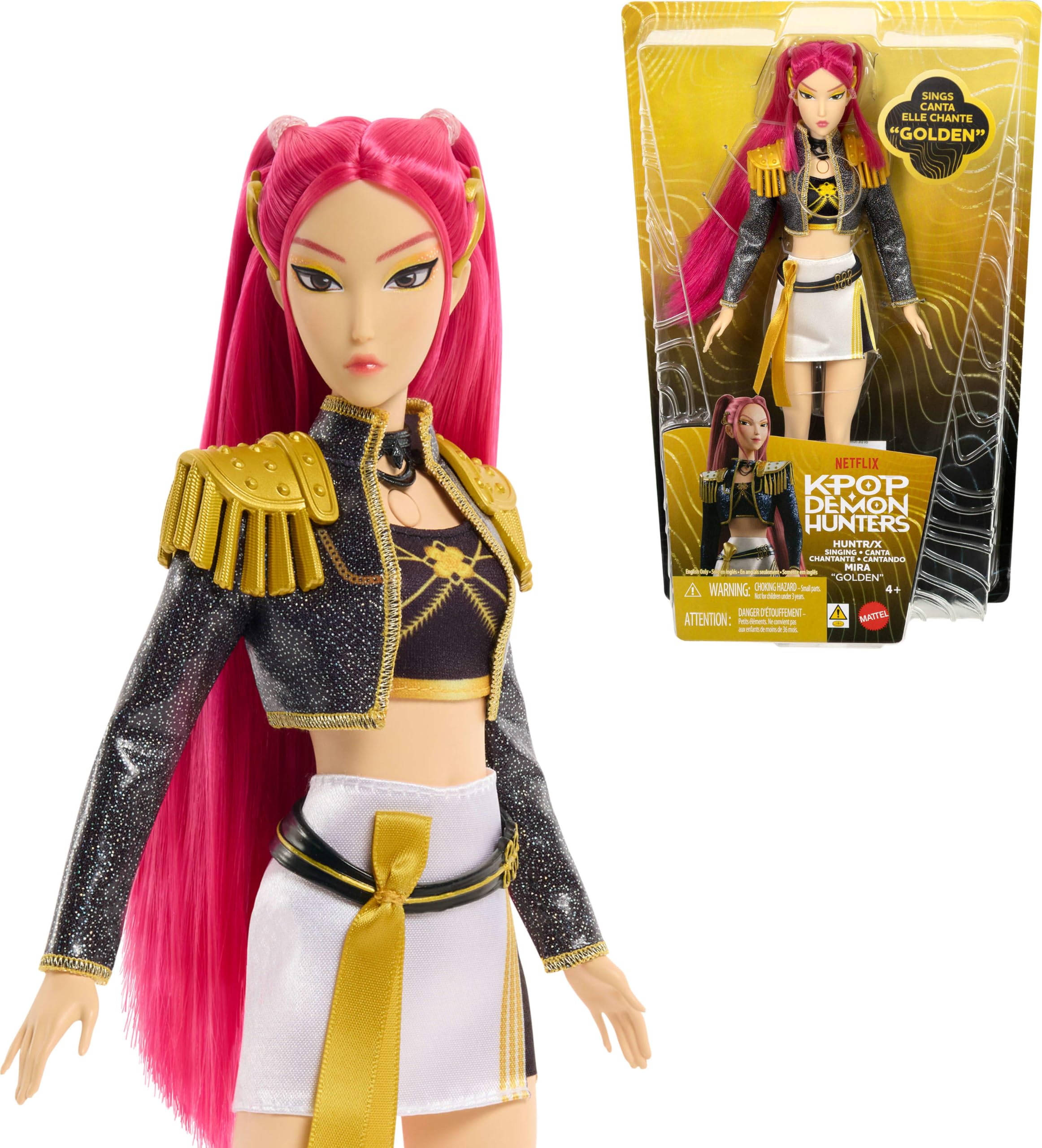 ​Mattel Kpop Demon Hunters HUNTR/X Mira “Golden” Singing Doll | Wearing Removabl