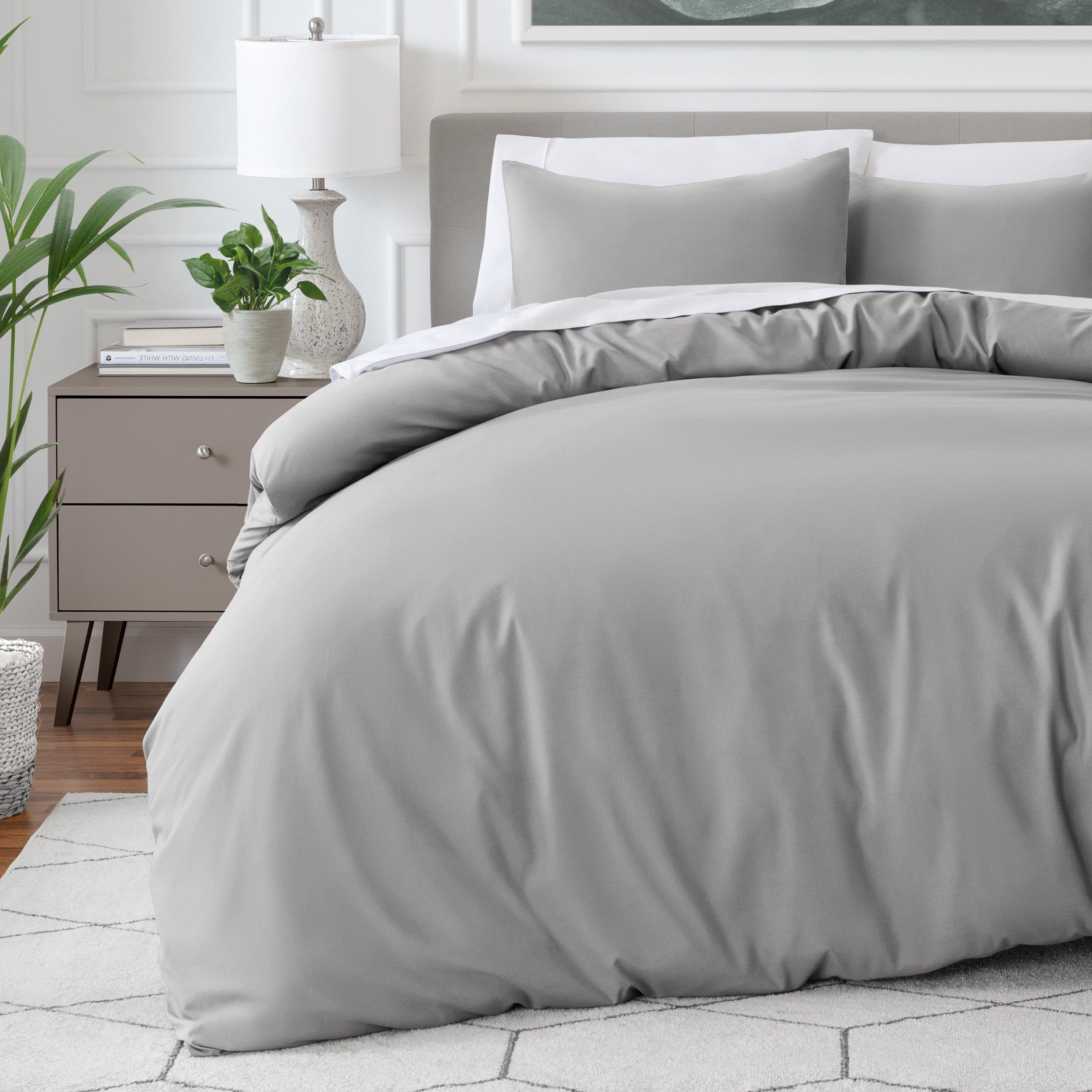 Bare Home Duvet Cover Twin Size Set, 1800 Ultra-Soft Duvet Cover Set Lightweight