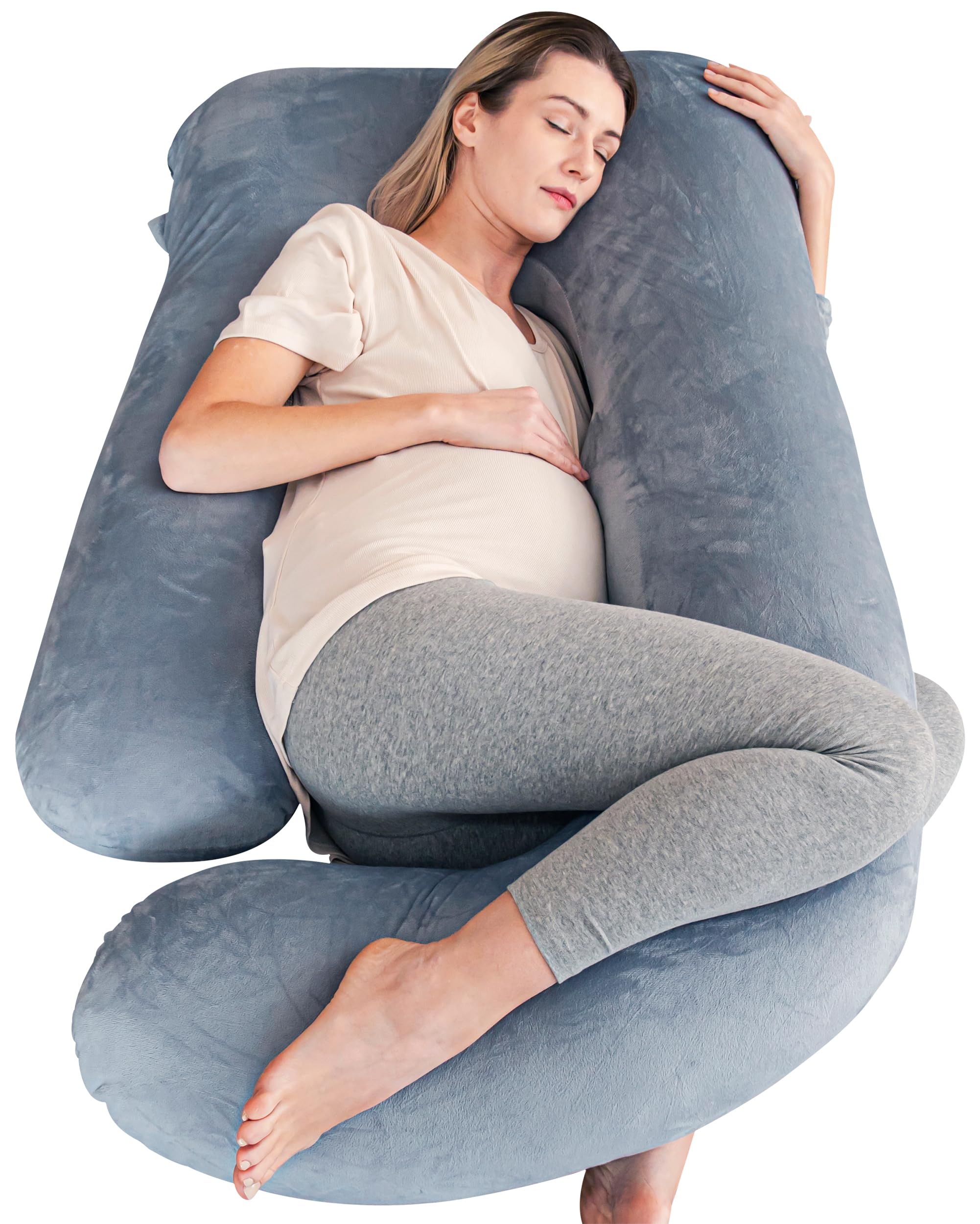 Cute Castle Pregnancy Pillows, Soft U-Shape Maternity Pillow with Removable Cove