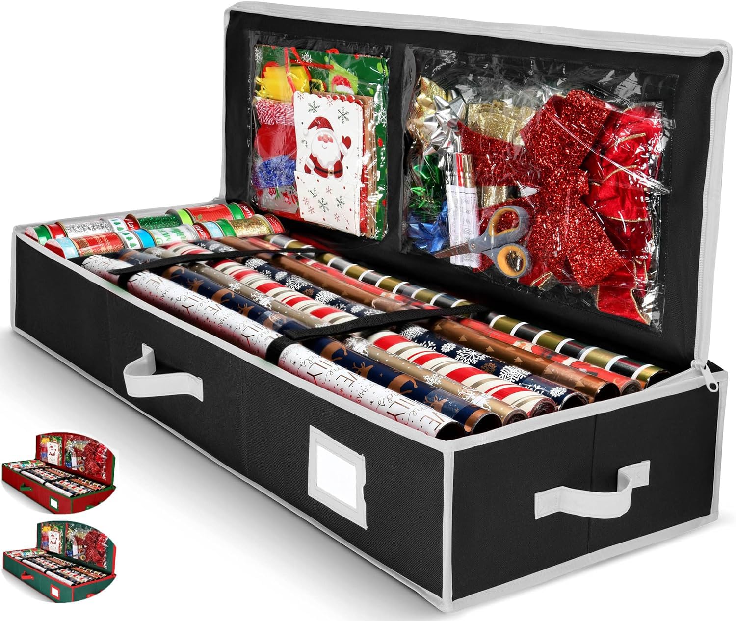 Premium Wrapping Paper Organizer Storage | Gift Wrap Holder With Extra Pockets f