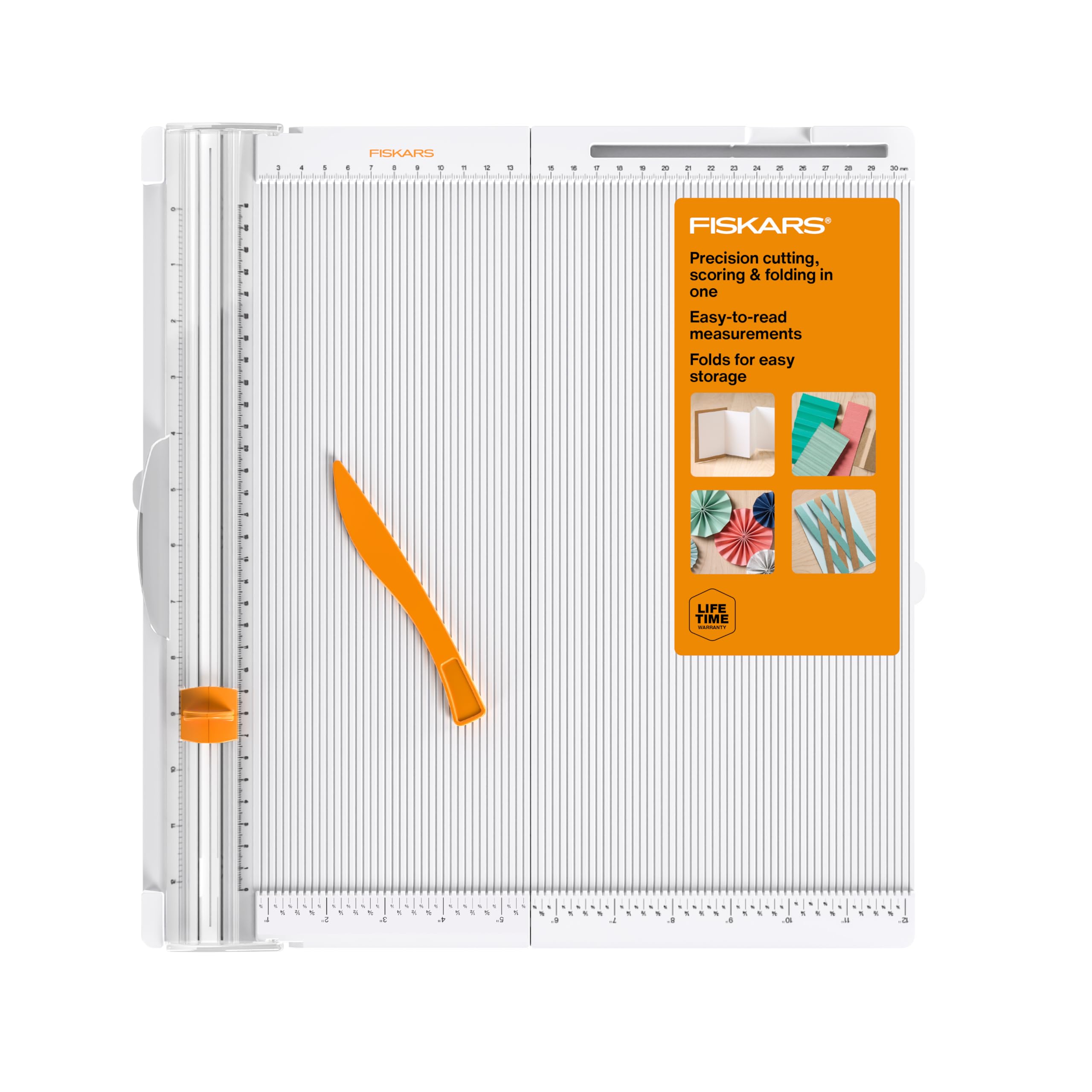 Fiskars 12" Trim &amp; Score Board, Compact Folding Paper Trimmer | TripleT