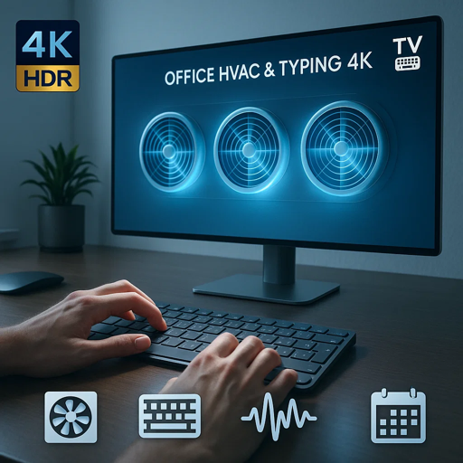 Office HVAC & Typing 4K – Productivity Ambient Video