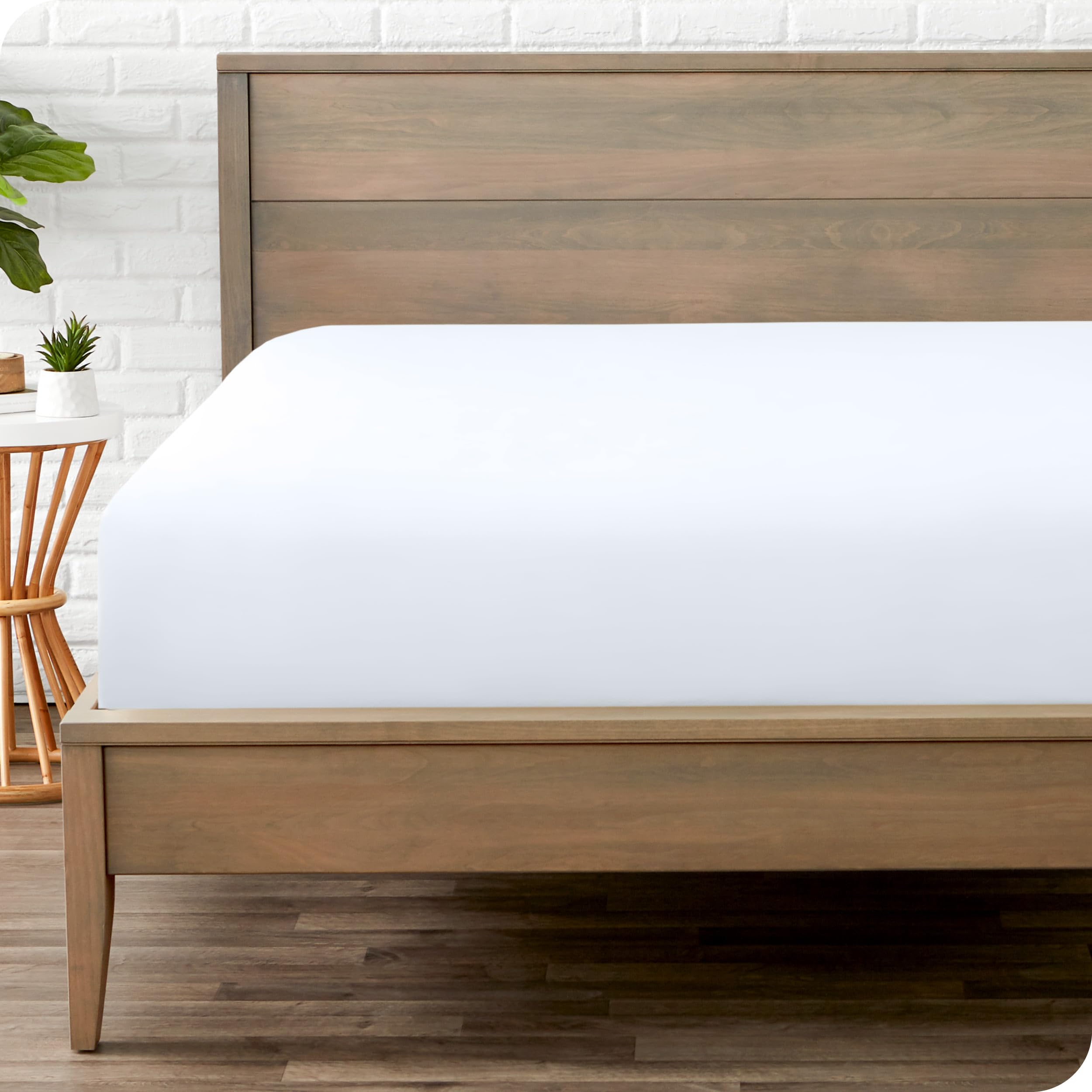 Bare Home Fitted Bottom Sheet - Ultra-Soft (Super King, White)