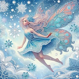 Diamond Painting Kits for Adults Ice Snow Angel 5D Diamond Art Kit Special Shape for Beginners Crystal Rhinestone Painting for Home Wall Decor 30.5X