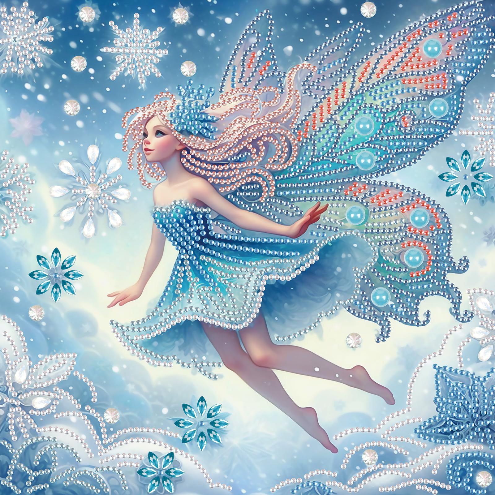 Diamond Painting Kits for Adults Ice Snow Angel 5D Diamond Art Kit Special Shape