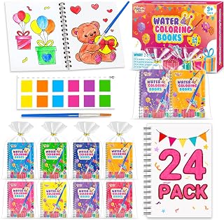 Coloring Books Party Favors - 24 Pack Mini Water Coloring Books for Kids, Loot Bag Fillers Students Classroom Gifts Bulk, No Mess, Screen Free activities, Easy for Toddlers (Classic)