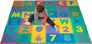 Trademark Games Kids Foam Floor Alphabet and Numbers Puzzle Play Mat, 96Pcs | Educational Interlocking Tile Game for Babies and Toddlers Learning Letters and Numbers, Soft Foam Tiles