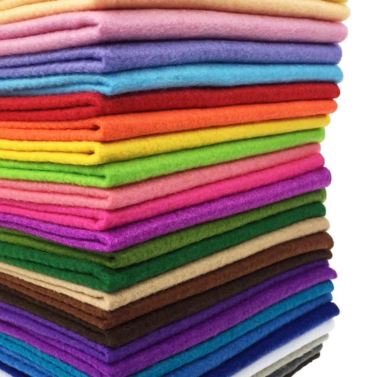 flic-flac 28pcs 12 x 8 inches (30cmx20cm) 1.4mm Thick Soft Felt Fabric Sheet Ass