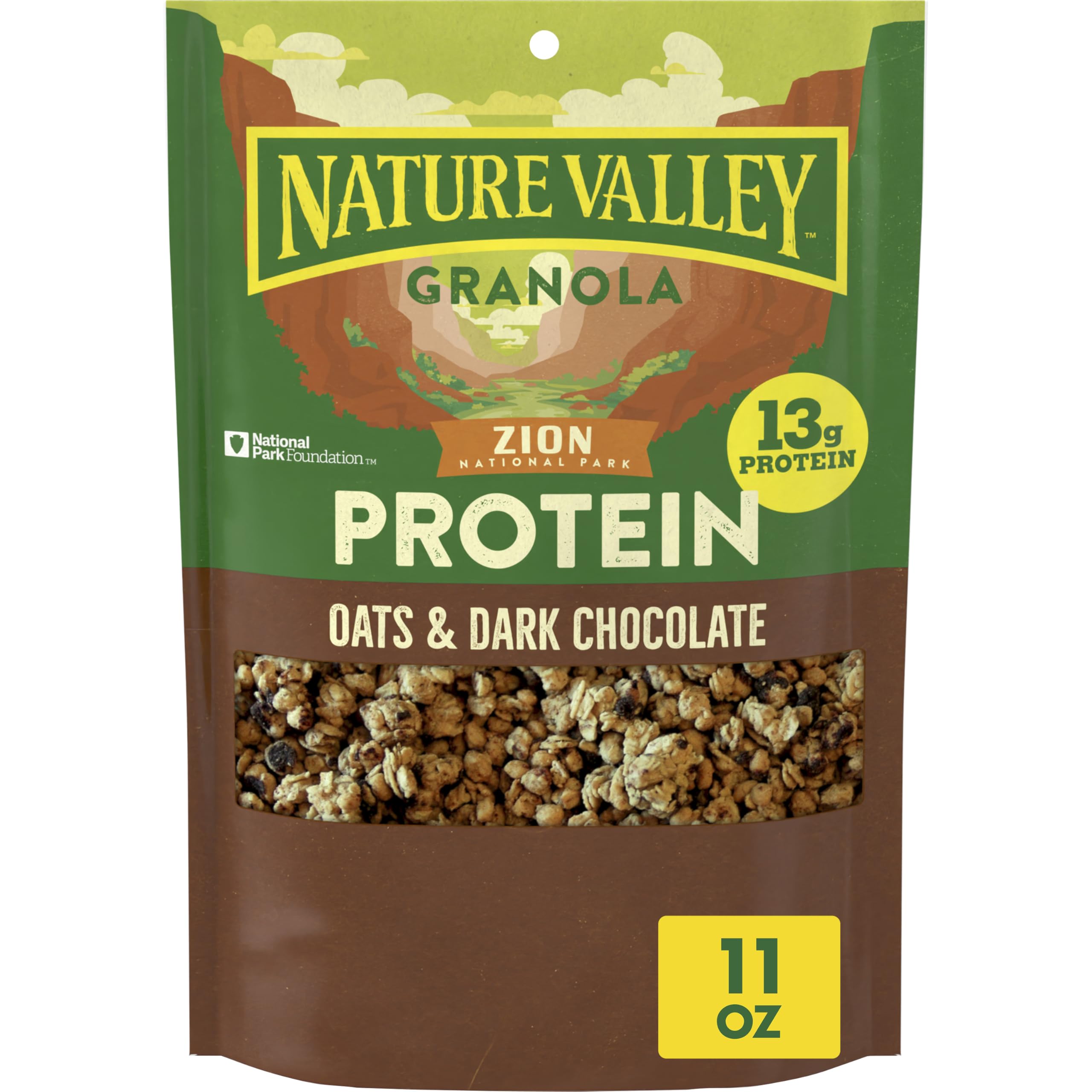 Nature Valley Oats & Dark Chocolate Protein Granola, 11 oz | 13g Protein & 30g W