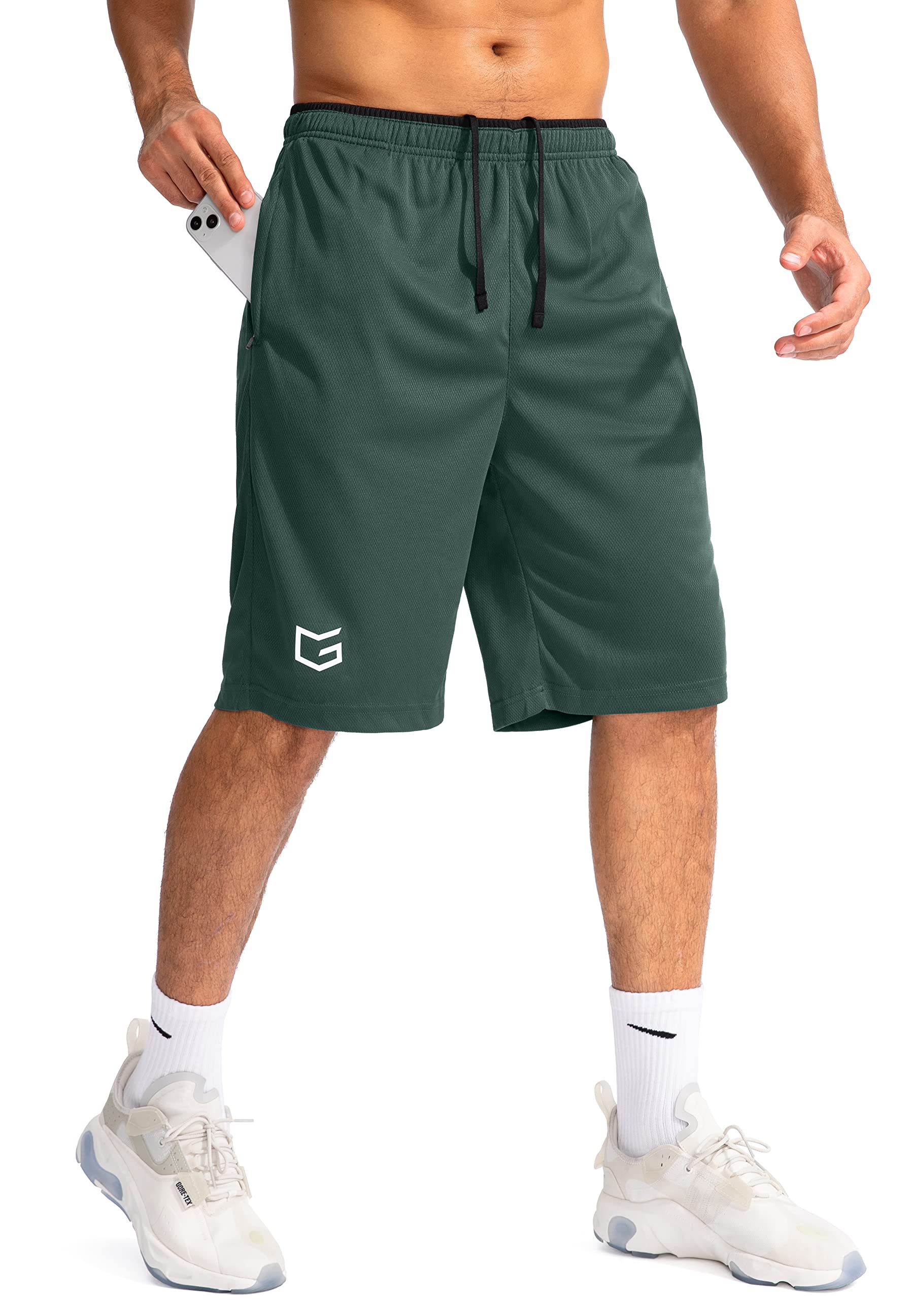 G Gradual Men's Basketball Shorts with Zipper Pockets Lightweight Quick Dry 11" 