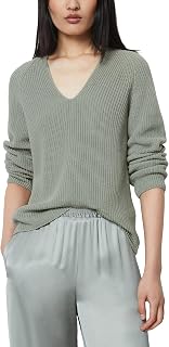 Marc OPolo Women's Organic Cotton Knitted Pullover with V Neck