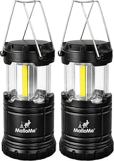 MalloMe Camping Lights LED Lantern Flashlights, Battery Operated Lamp Tent Lanterns for Power Outages, Camping Essentials Outdoor,Home,Emergency Gear, Hurricane Survival (3 AAA batteries not included)