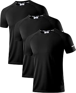Holure Men's Sports T-Shirts, Breathable, Quick-Drying, Short-Sleeved, Functional, for Running, Summer Fitness, Training, Hiking, Working out, Bodybuilding, Pack of 3 or 5